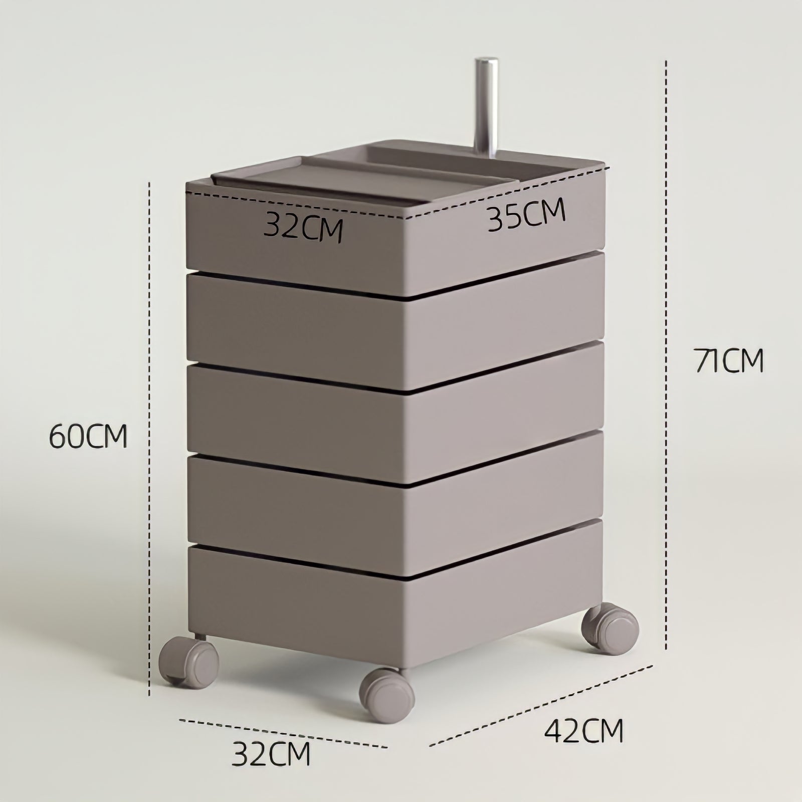 360°回転カラフルコンテナデスクワゴン kocol