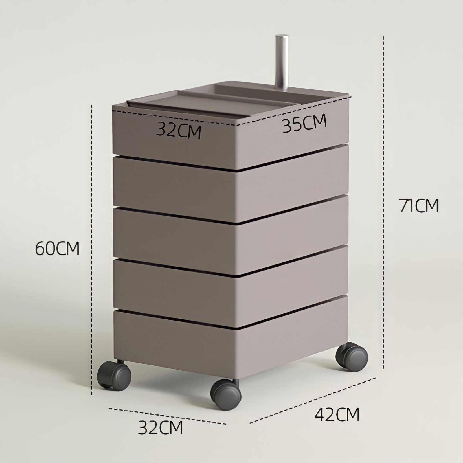 360°回転カラフルコンテナデスクワゴン kocol