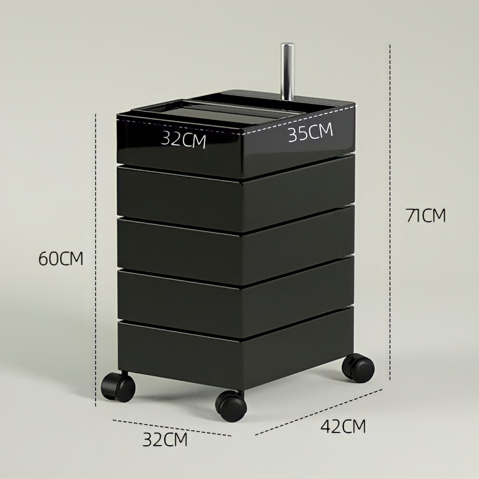 360°回転カラフルコンテナデスクワゴン kocol