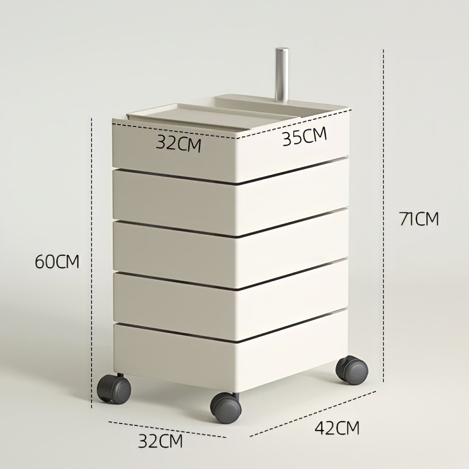 360°回転カラフルコンテナデスクワゴン kocol
