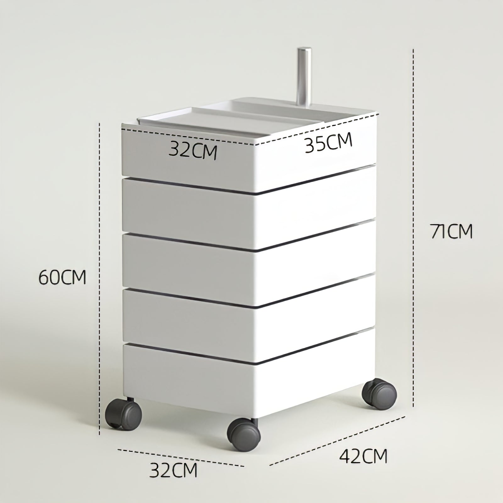 360°回転カラフルコンテナデスクワゴン kocol