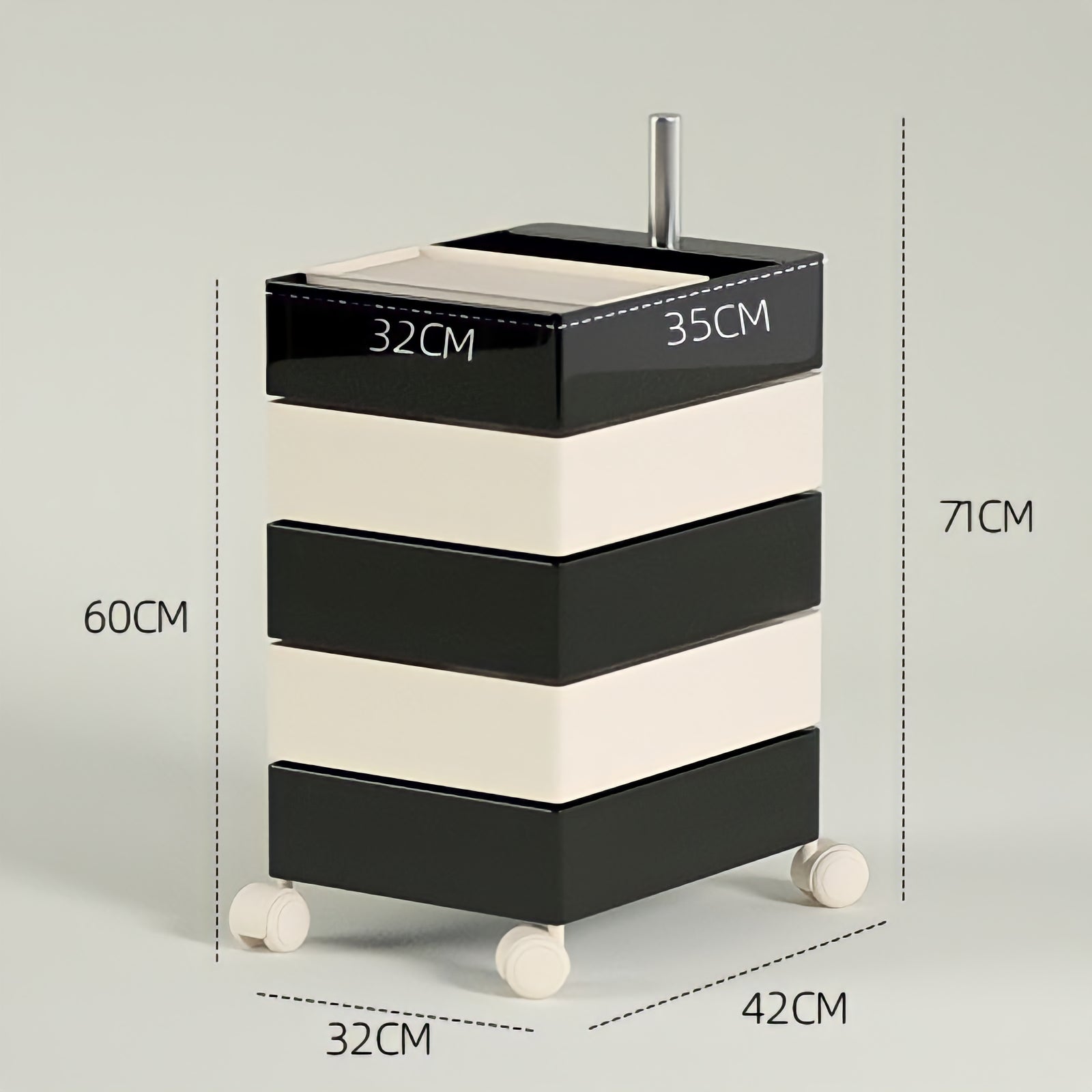 360°回転カラフルコンテナデスクワゴン kocol