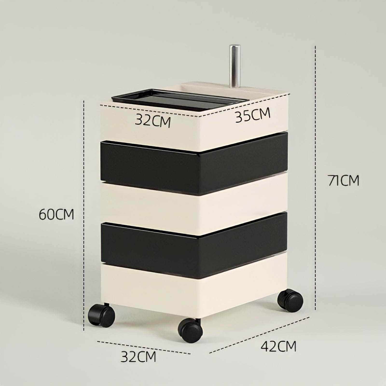 360°回転カラフルコンテナデスクワゴン kocol