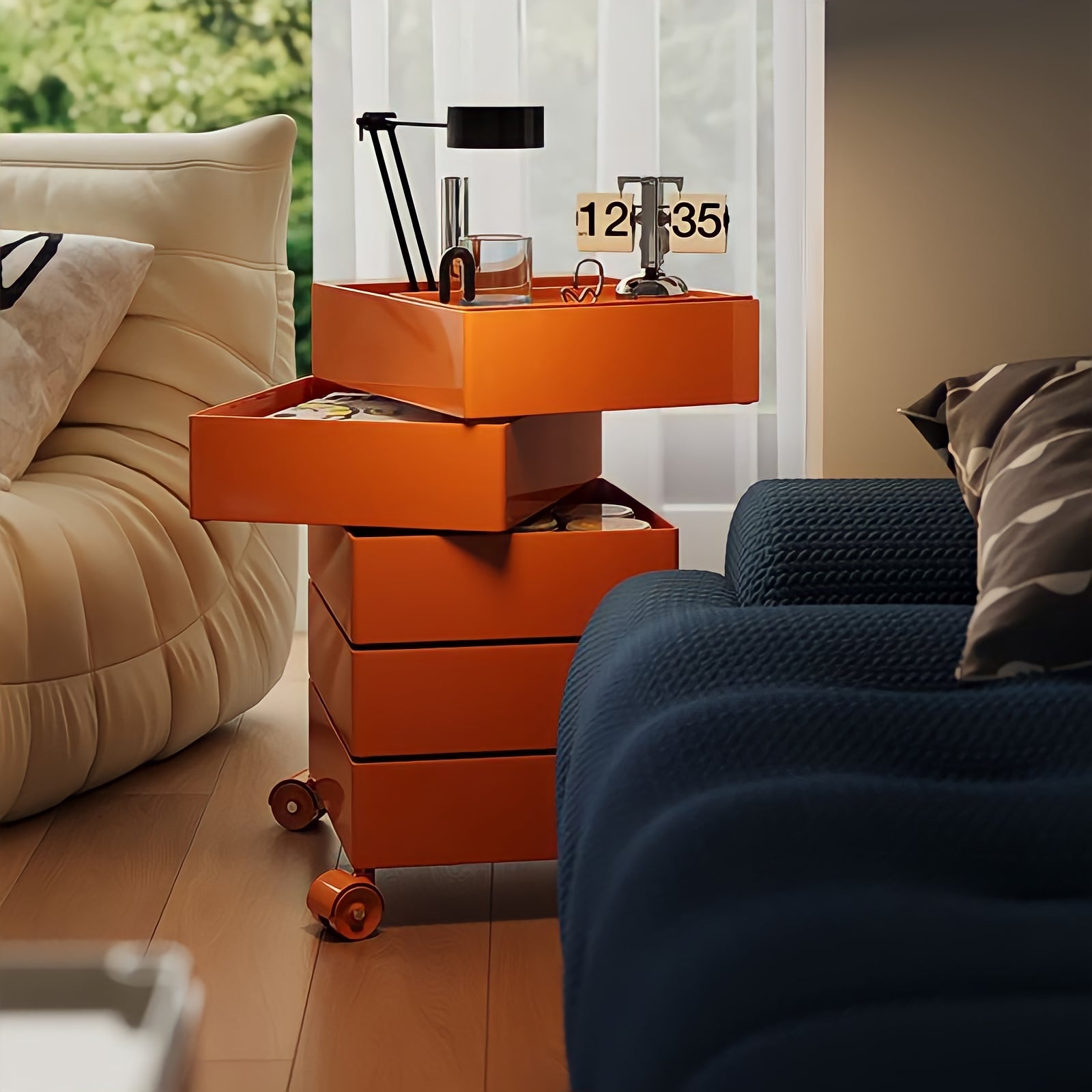 360°回転カラフルコンテナデスクワゴン kocol