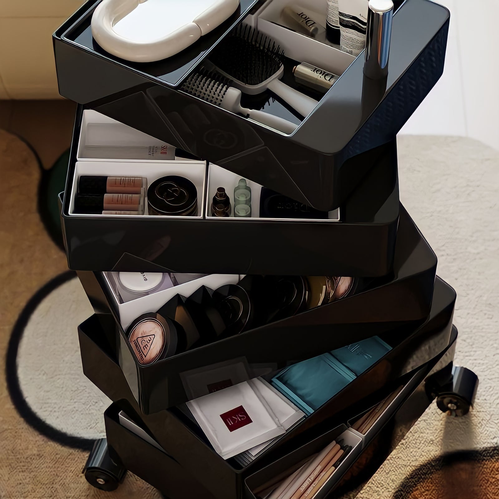 360°回転カラフルコンテナデスクワゴン kocol