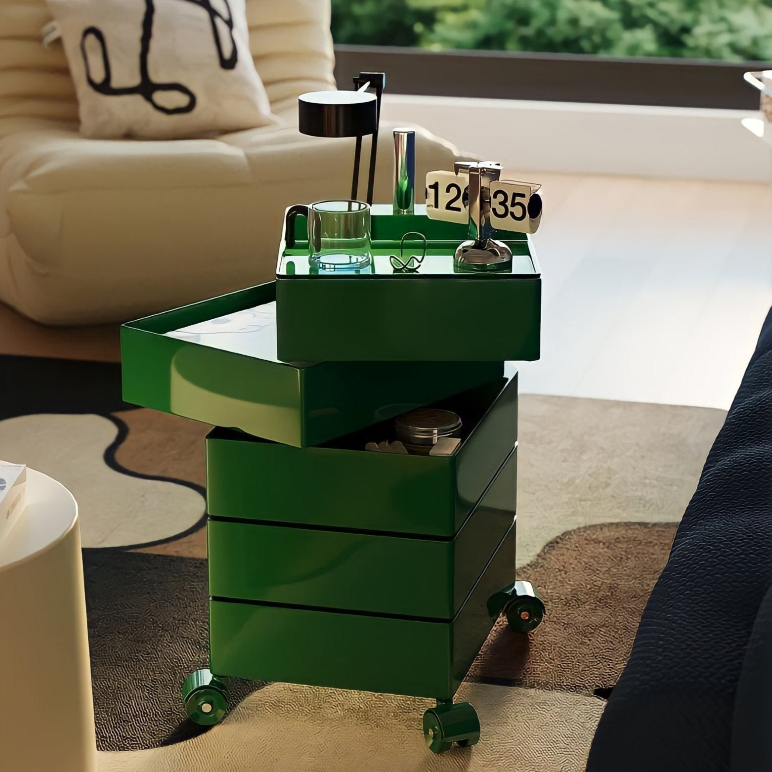 360°回転カラフルコンテナデスクワゴン kocol