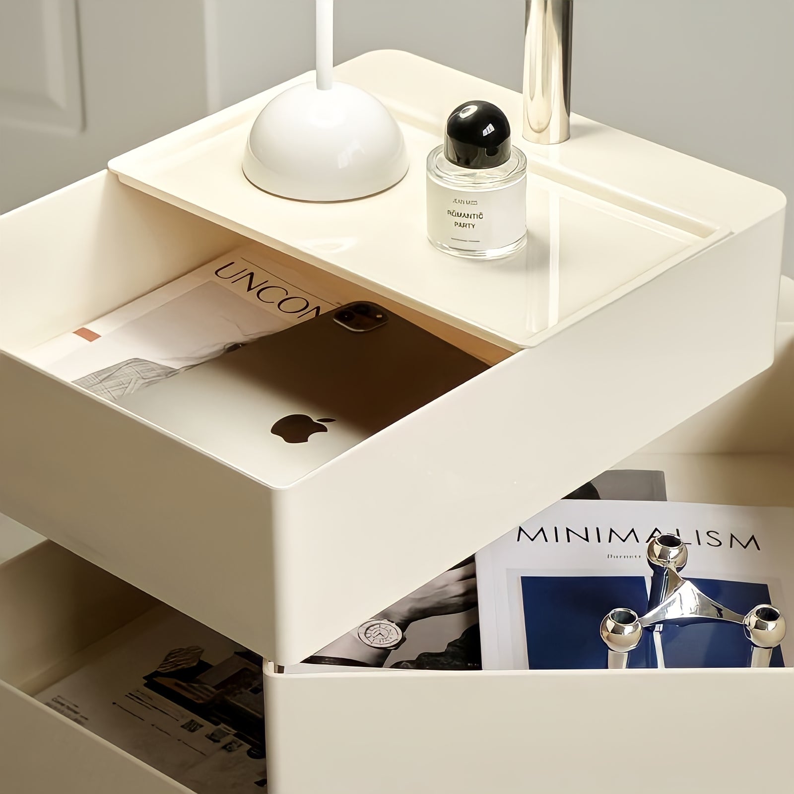 360°回転カラフルコンテナデスクワゴン kocol