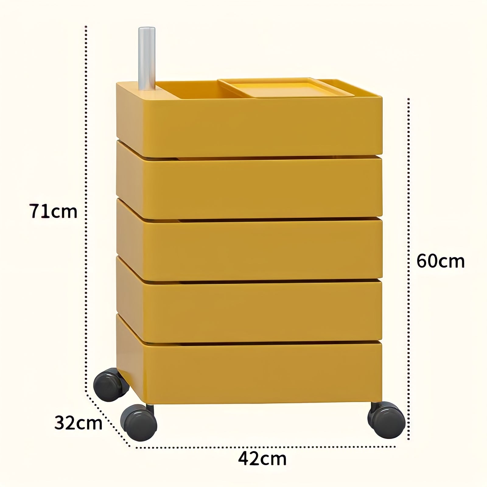 360°回転カラフルコンテナデスクワゴン kocol