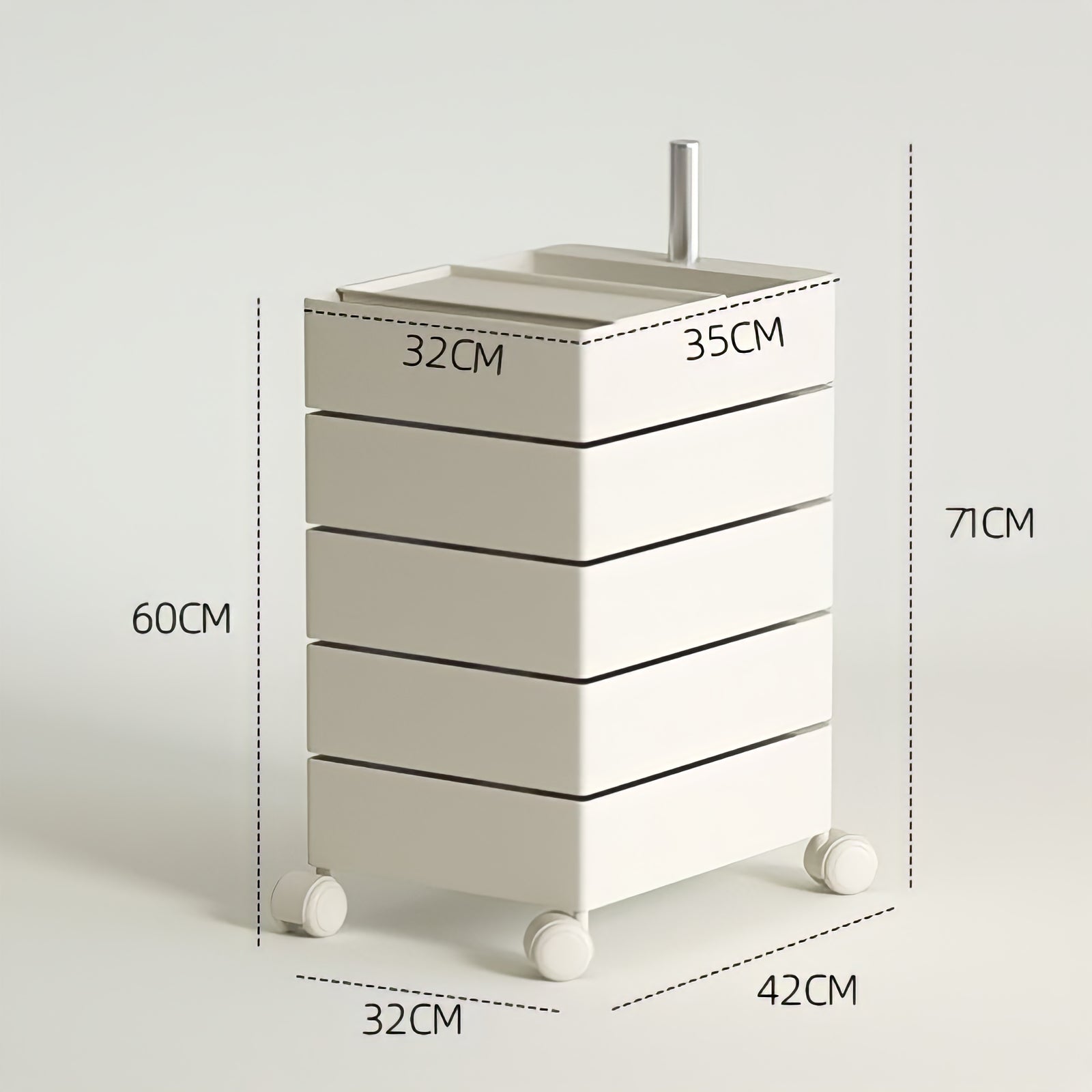 360°回転カラフルコンテナデスクワゴン kocol