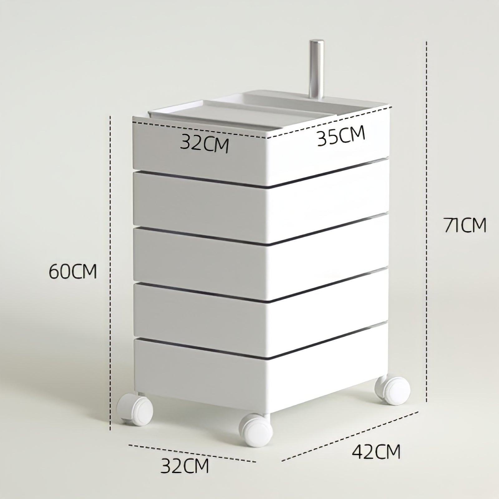 360°回転カラフルコンテナデスクワゴン kocol