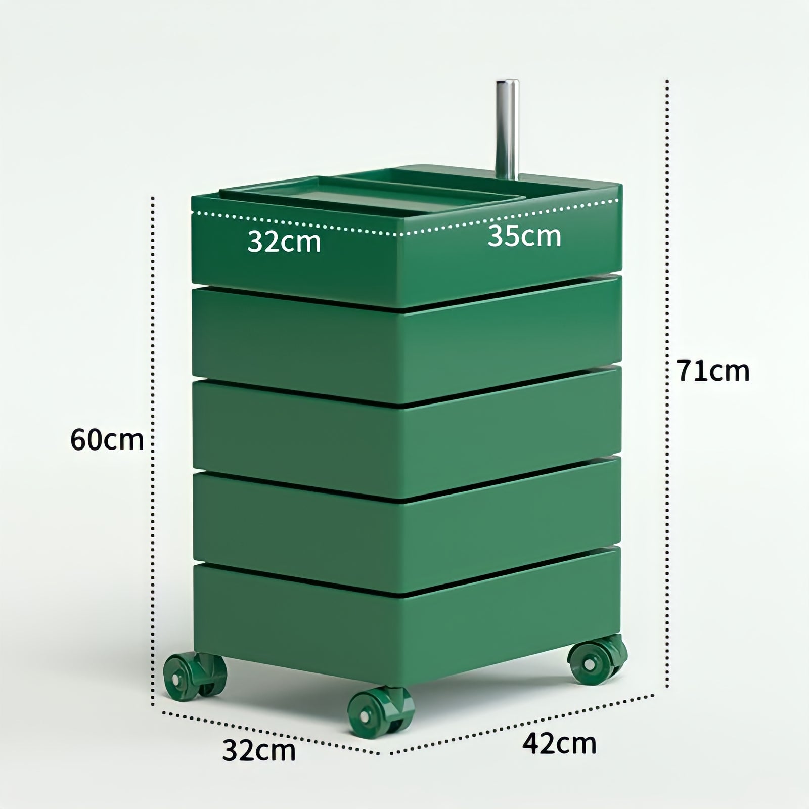 360°回転カラフルコンテナデスクワゴン kocol