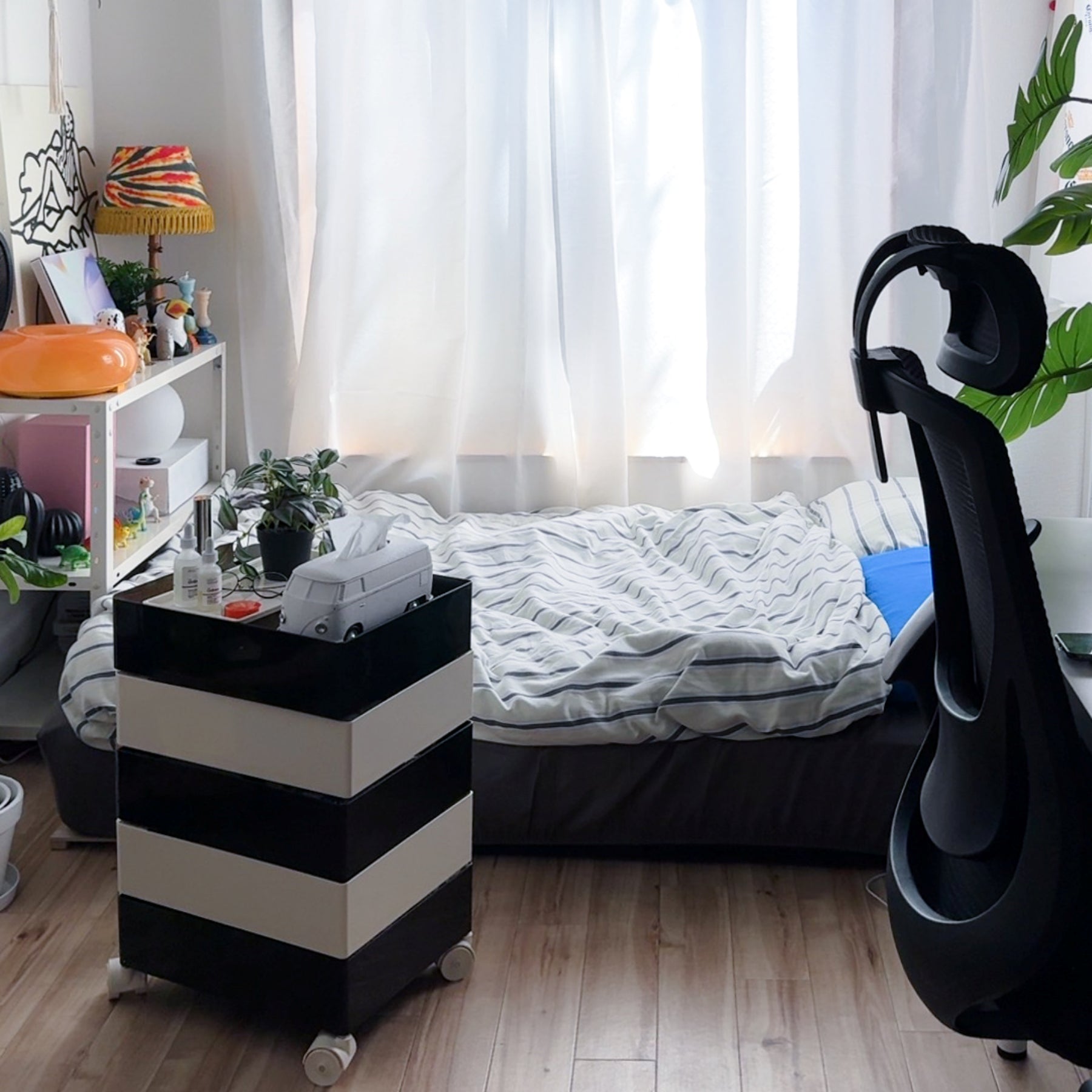 360°回転カラフルコンテナデスクワゴン kocol