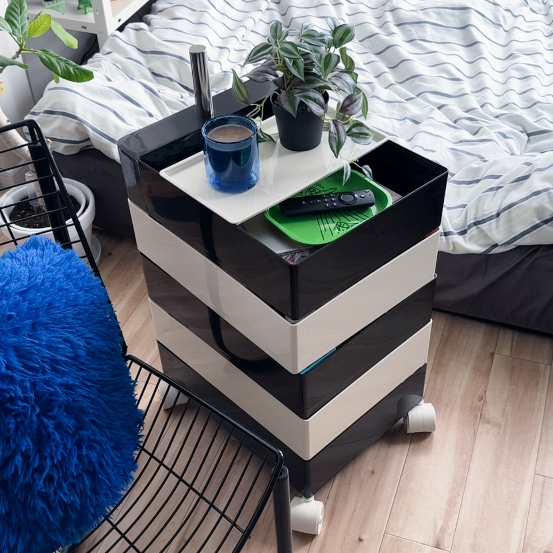 360°回転カラフルコンテナデスクワゴン kocol