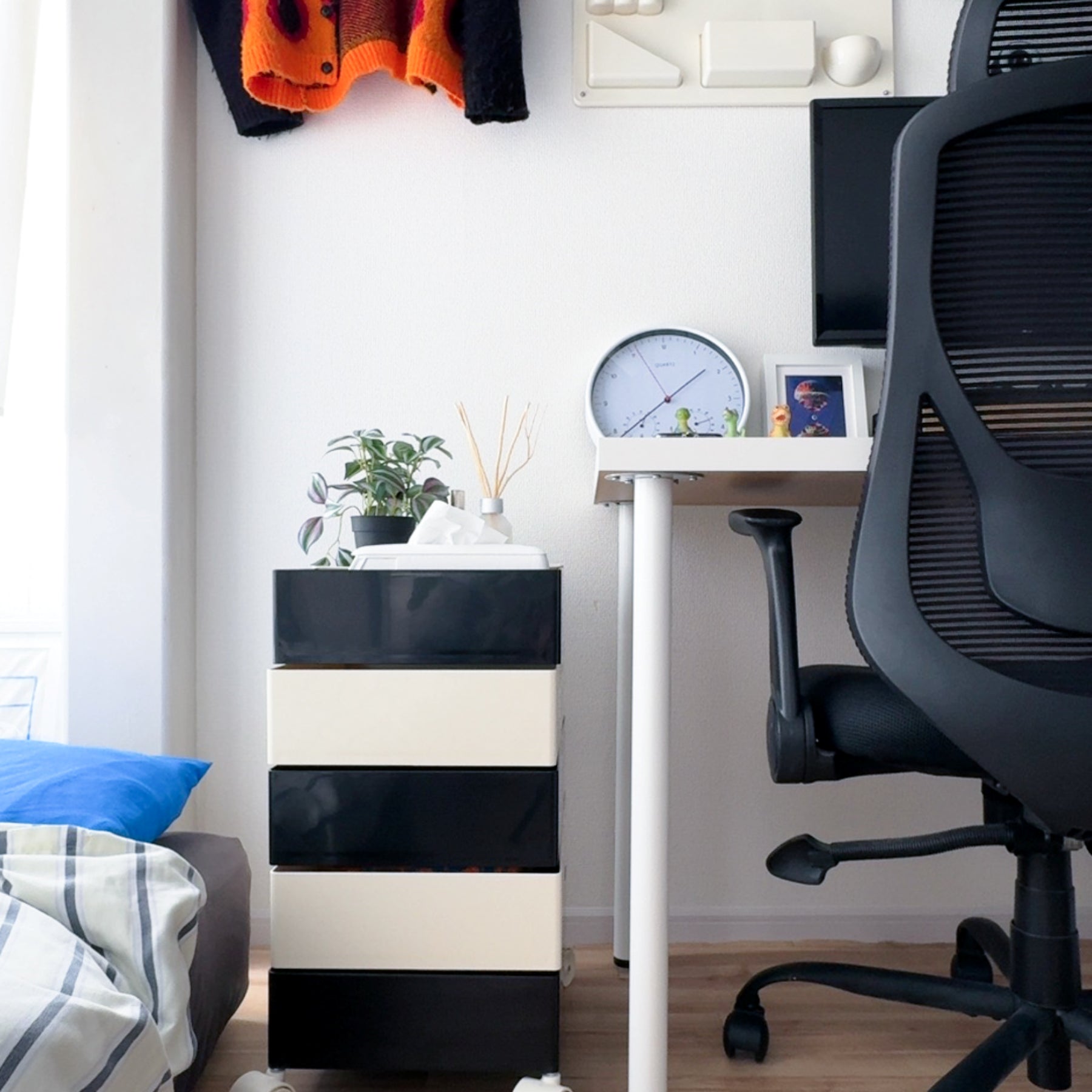 360°回転カラフルコンテナデスクワゴン kocol