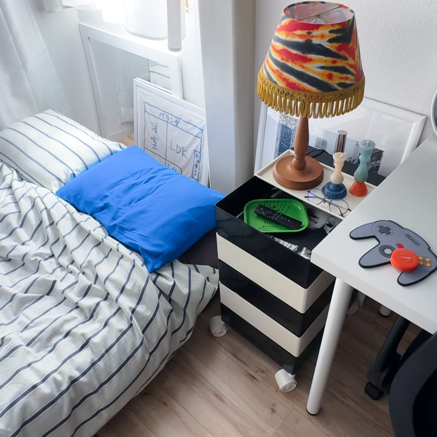 360°回転カラフルコンテナデスクワゴン kocol