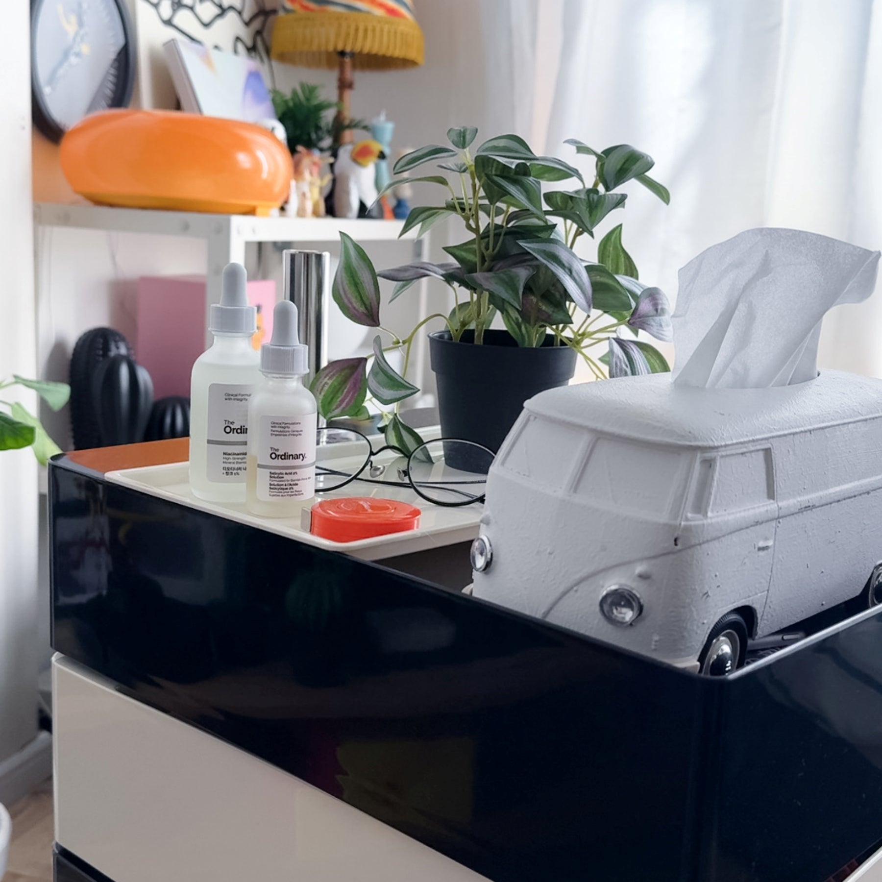 360°回転カラフルコンテナデスクワゴン kocol