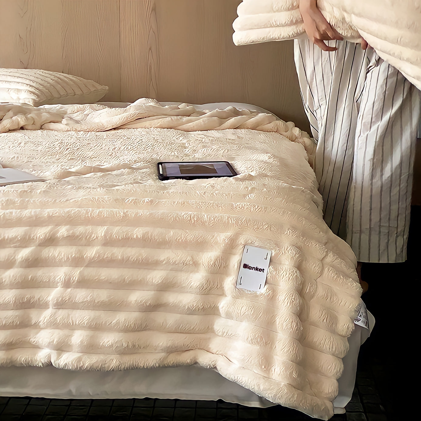 Colorful fluffy blanket 