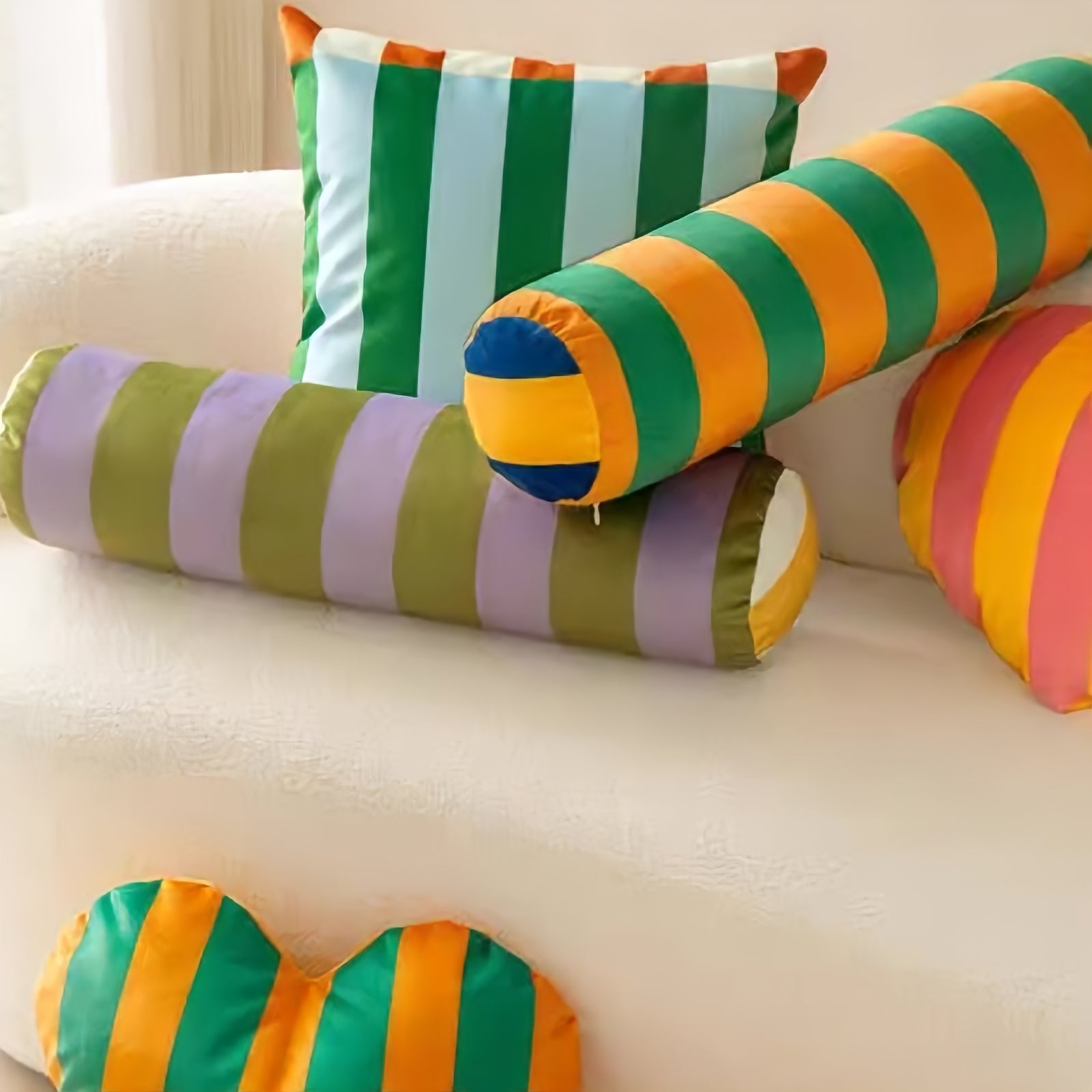 Multi-stripe colorful cushion