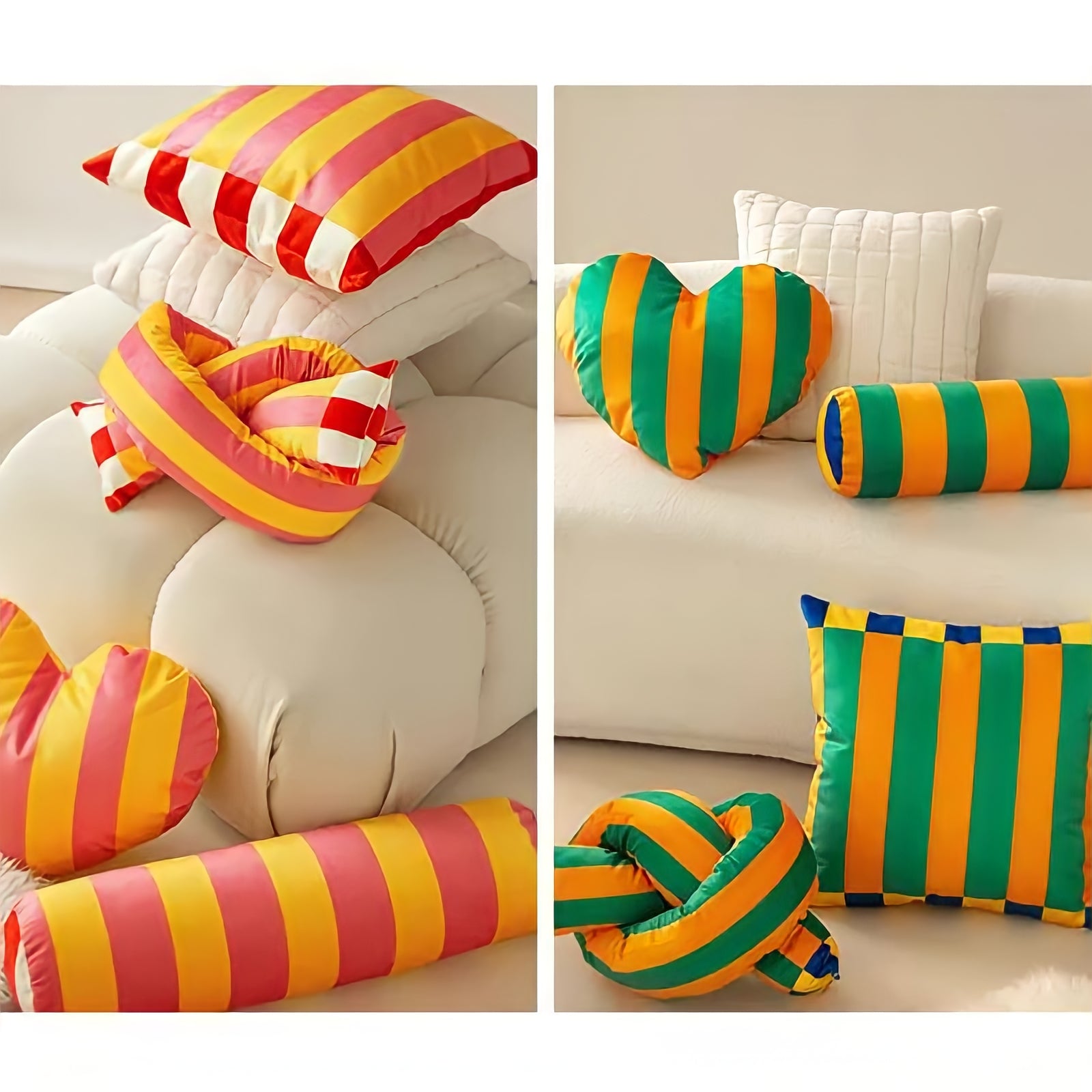 Multi-stripe colorful cushion