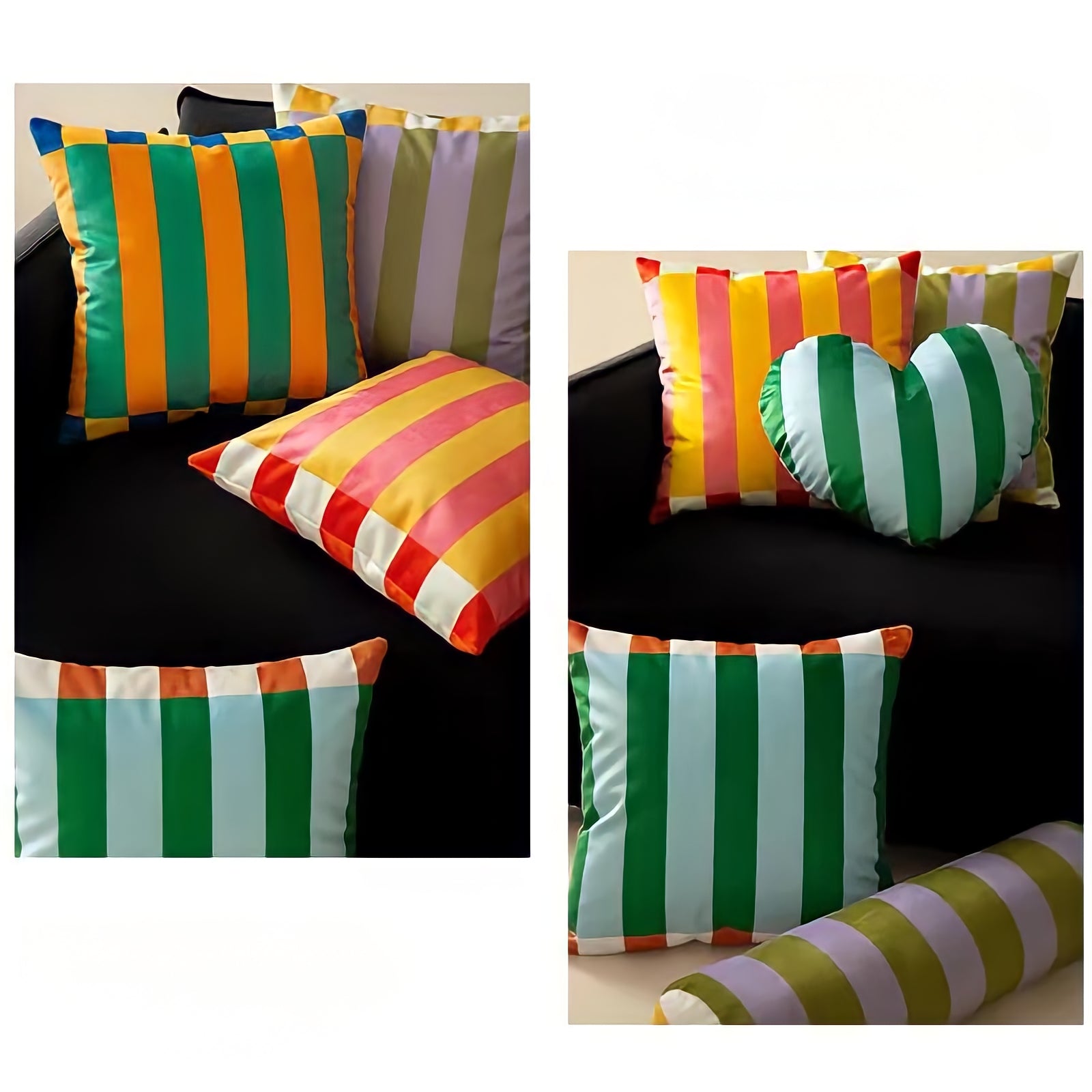 Multi-stripe colorful cushion