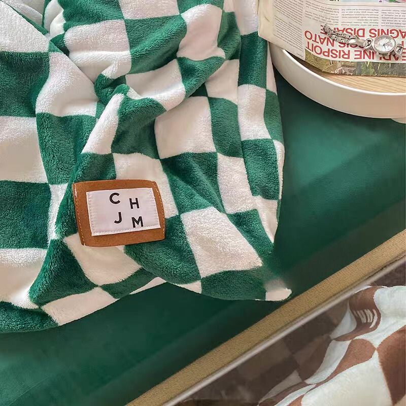 ブロックチェックフリース寝具セット 