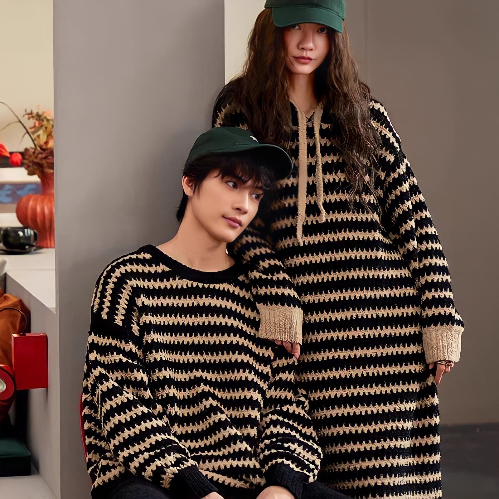 ふわもこギザギザボーダールームウェア