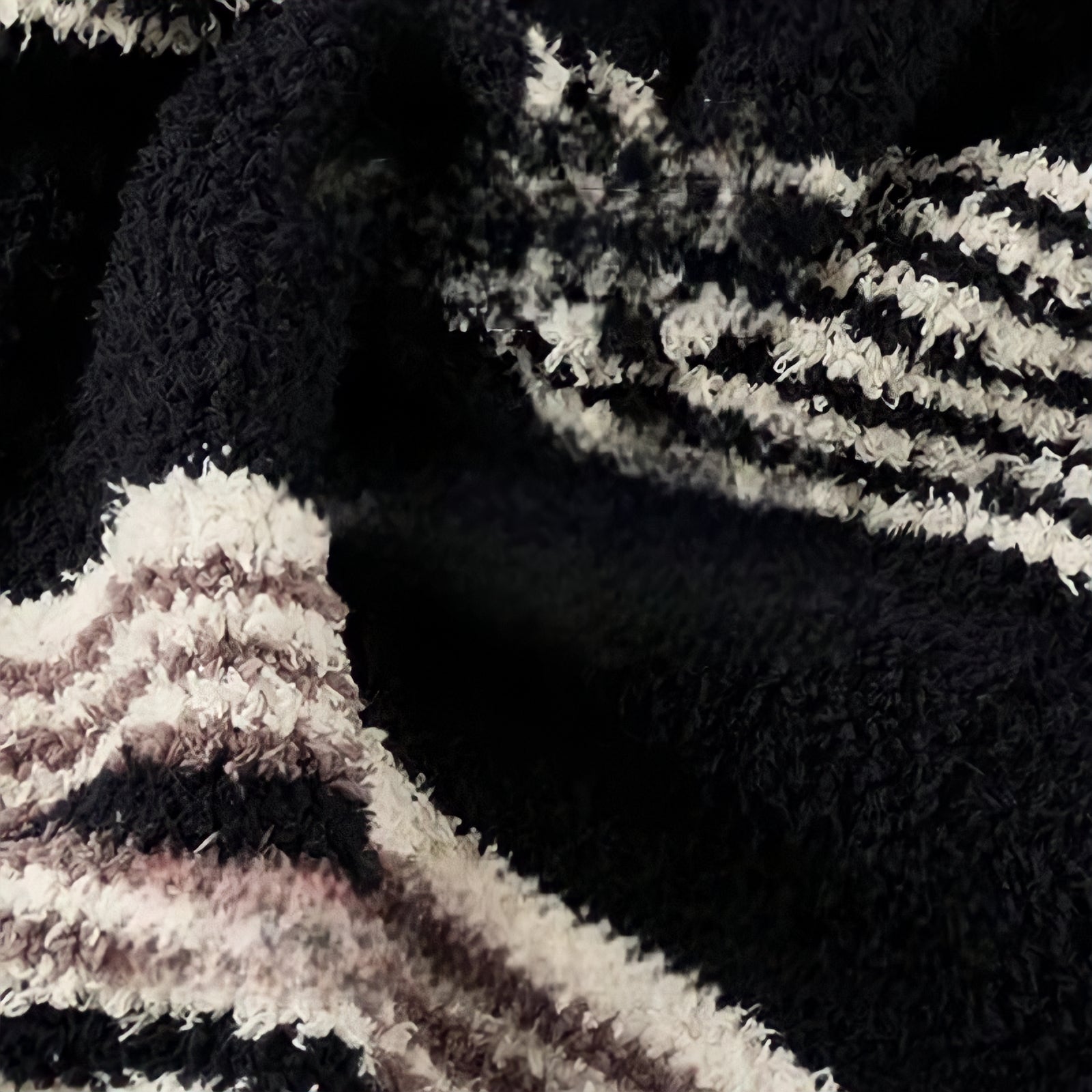 Fluffy multi-color dark striped loungewear