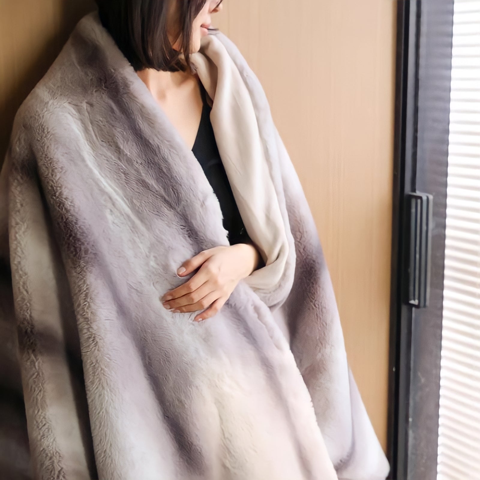 グラデカラーソフトフリースもこもこブランケット 