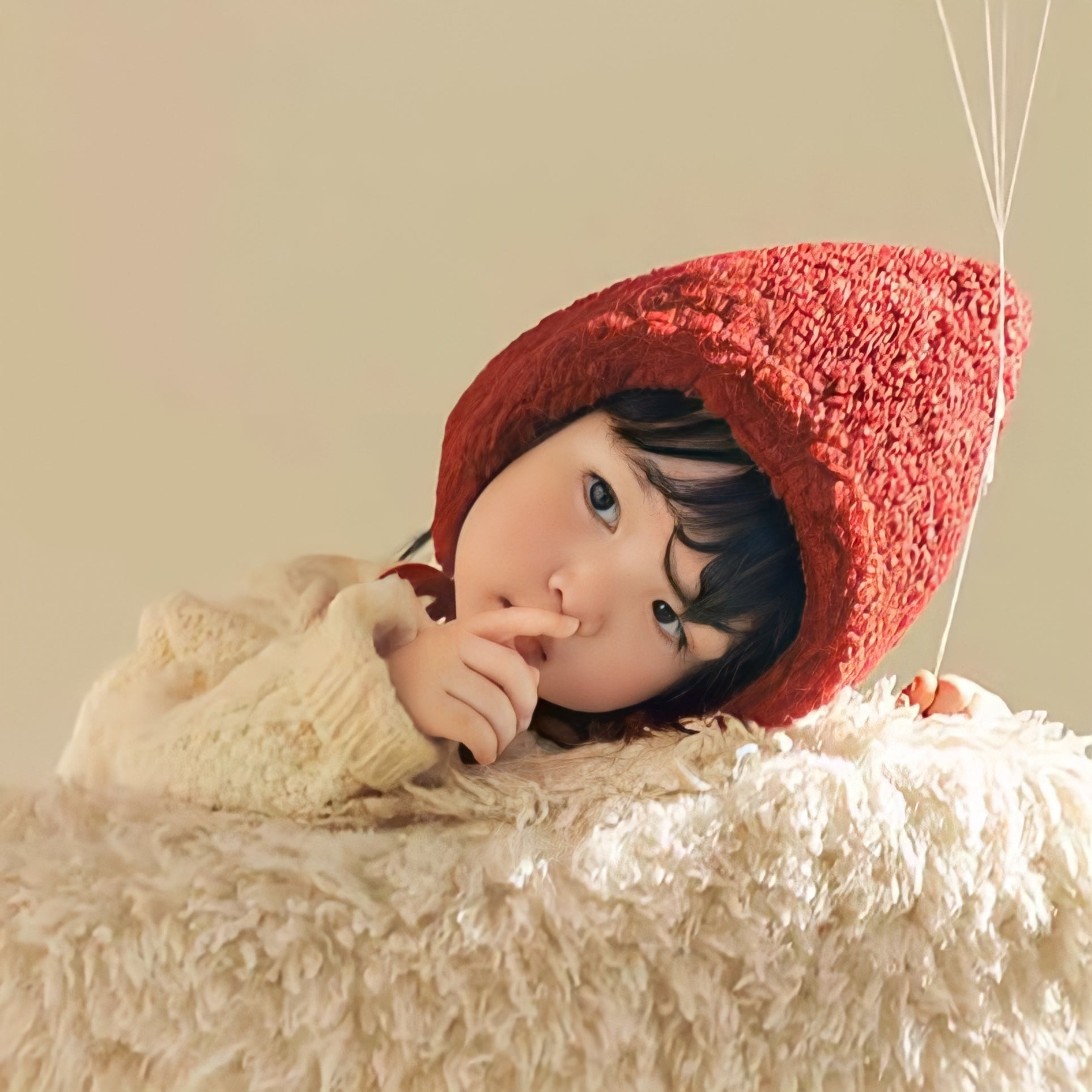 イチゴキッズボア帽子