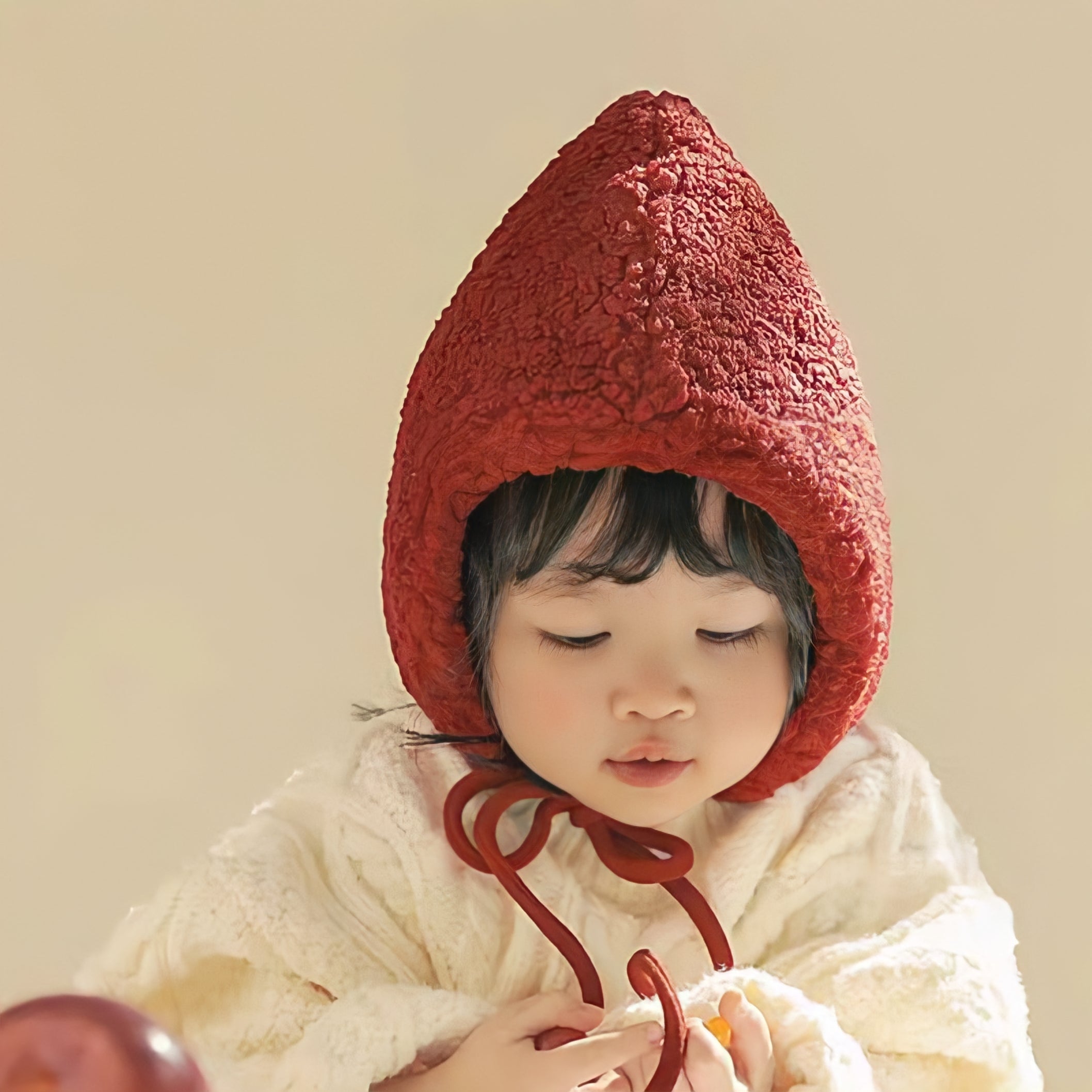 イチゴキッズボア帽子