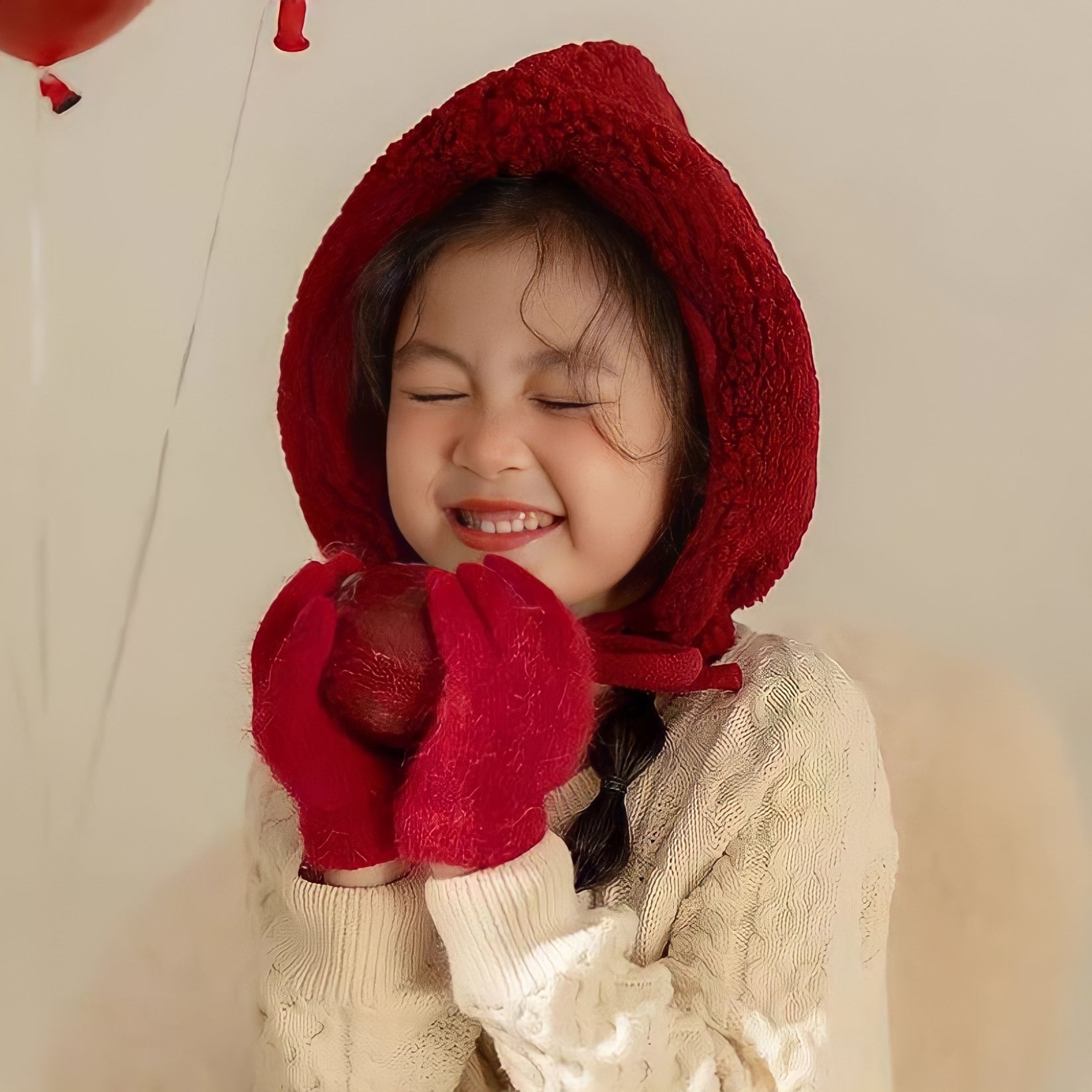 イチゴキッズボア帽子