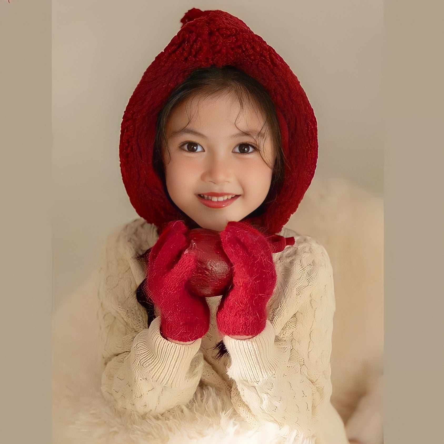 イチゴキッズボア帽子