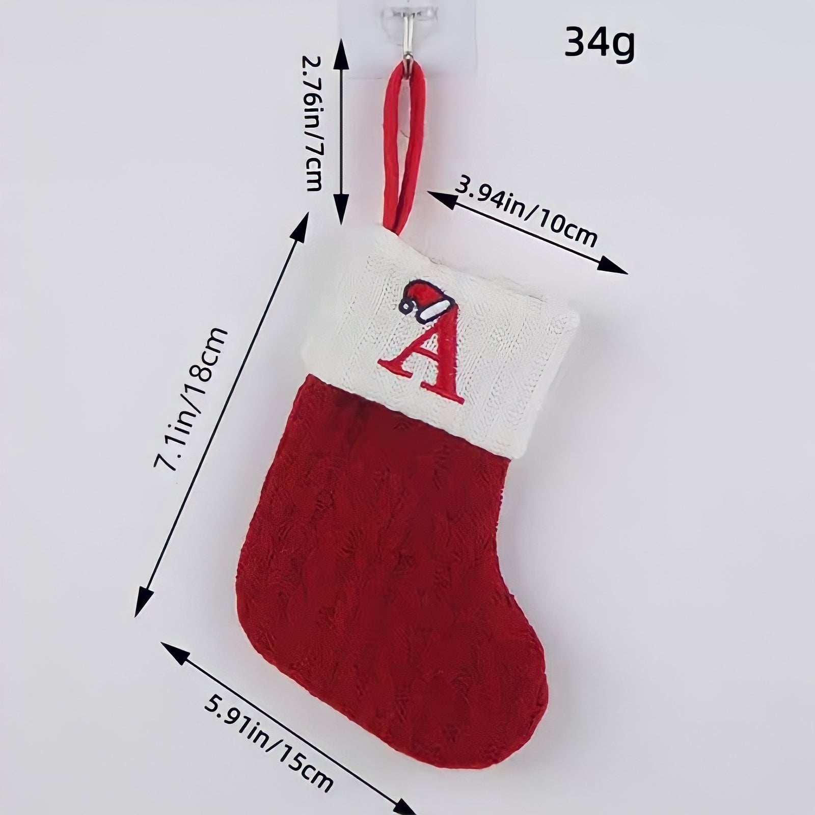 クリスマスアルファベット刺繍ソックス