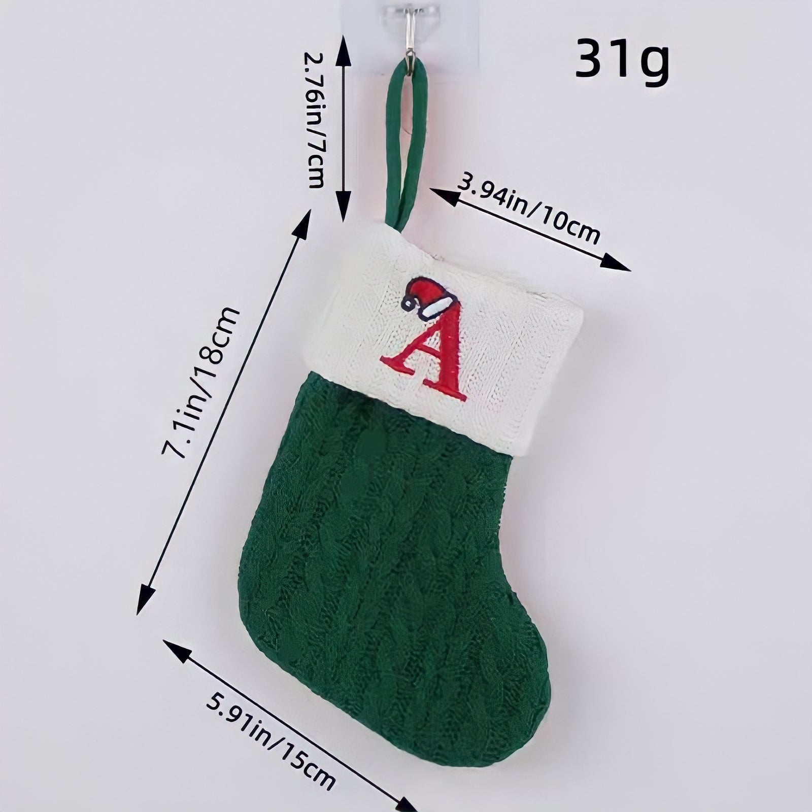 クリスマスアルファベット刺繍ソックス