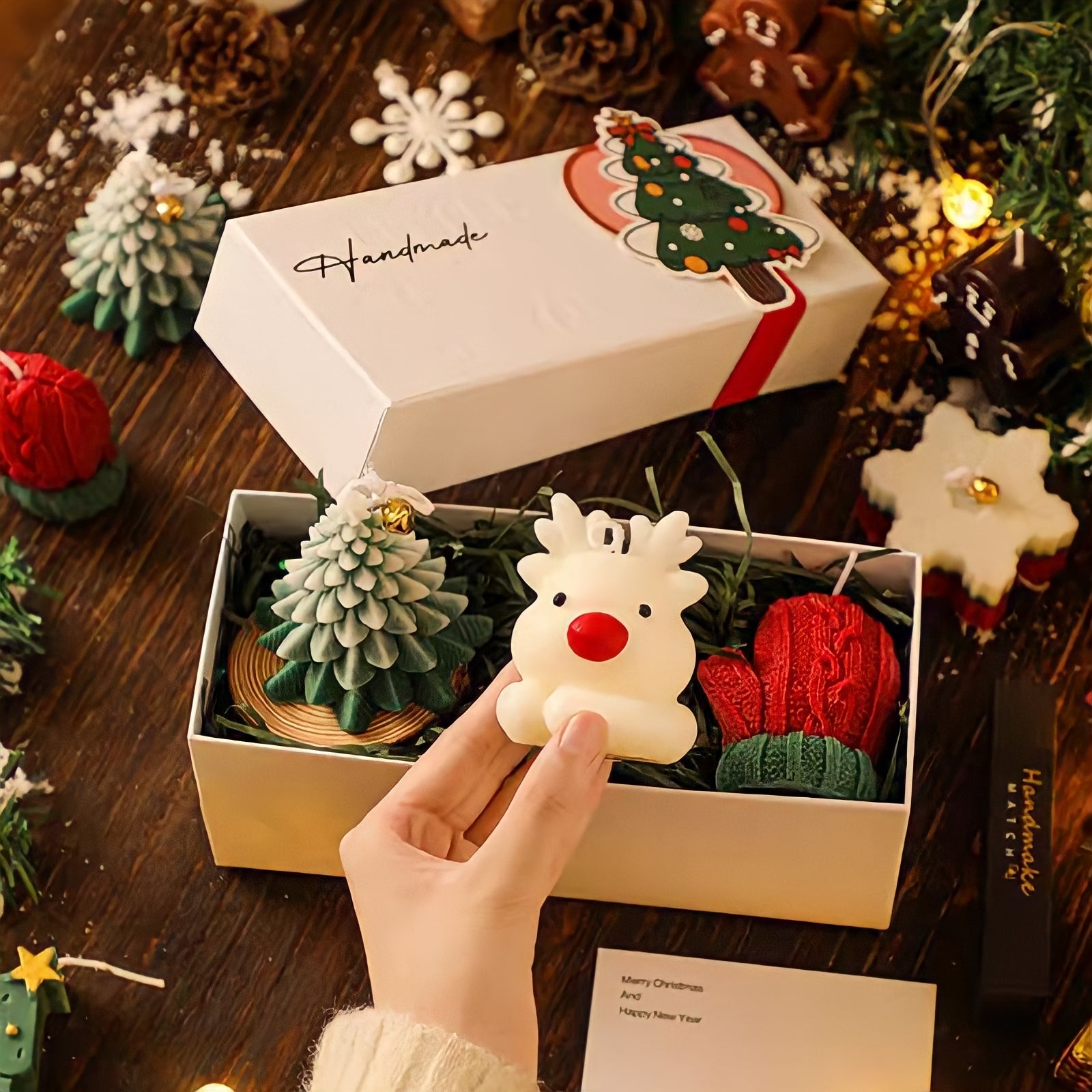 Christmas design candle set of 3