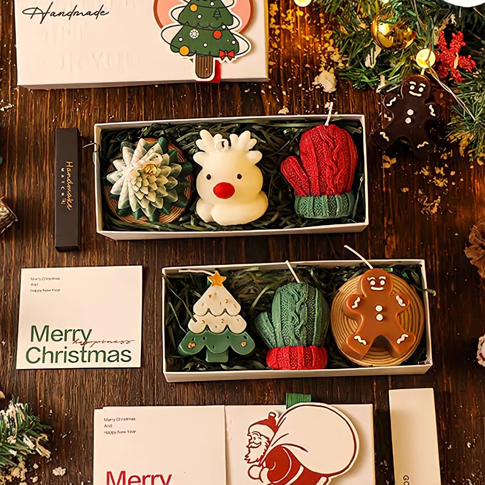 Christmas design candle set of 3