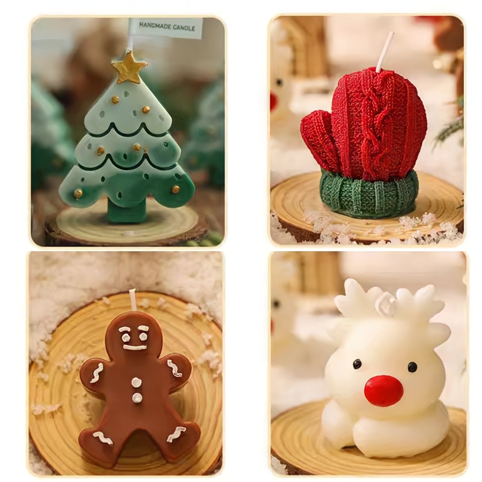Christmas design candle set of 3