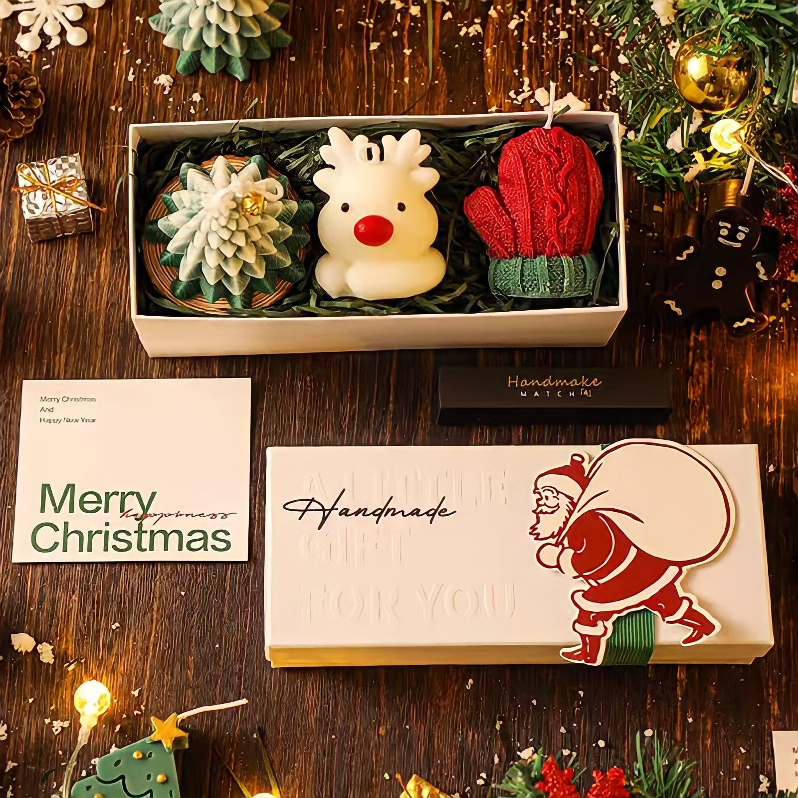 Christmas design candle set of 3