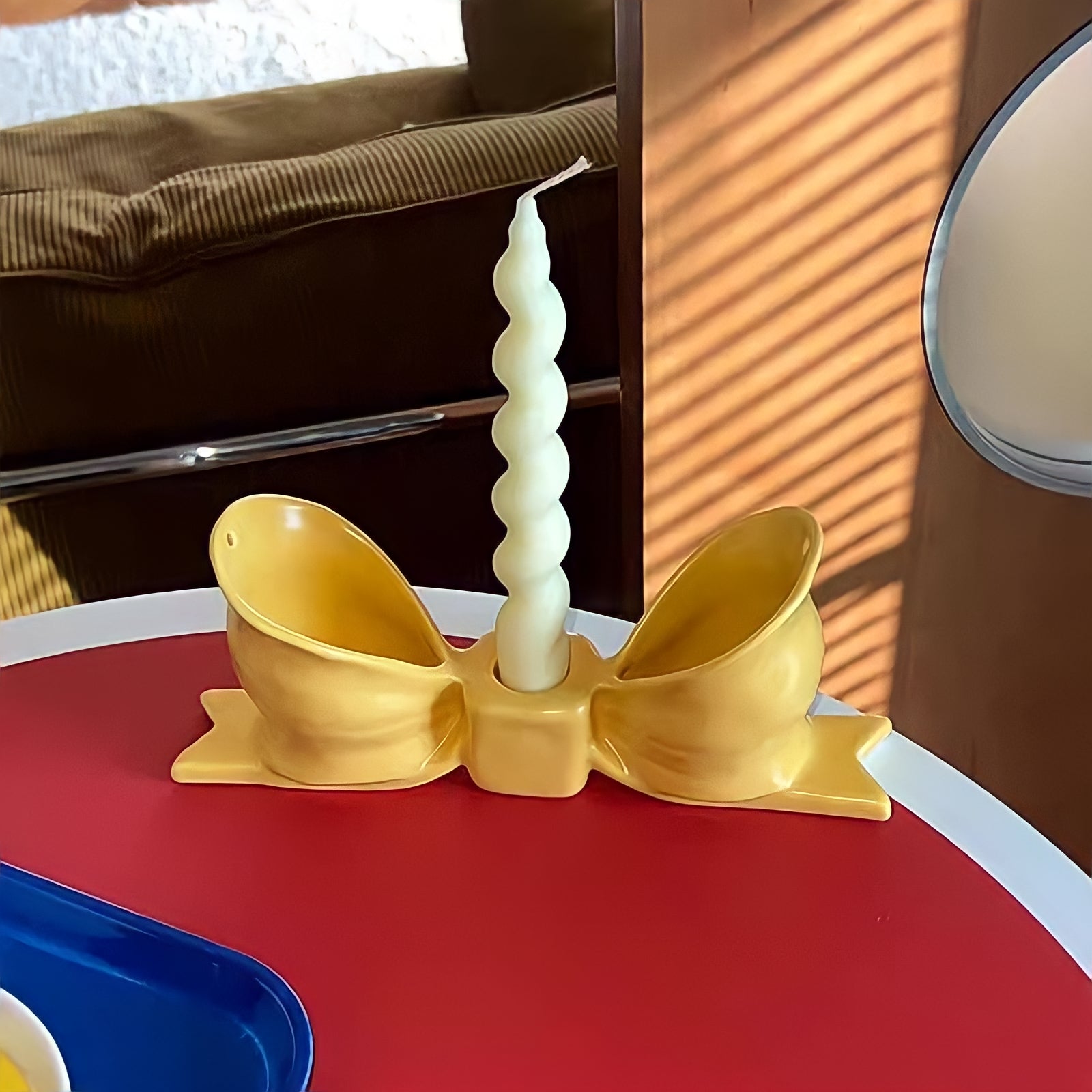 セラミックリボンキャンドルホルダー