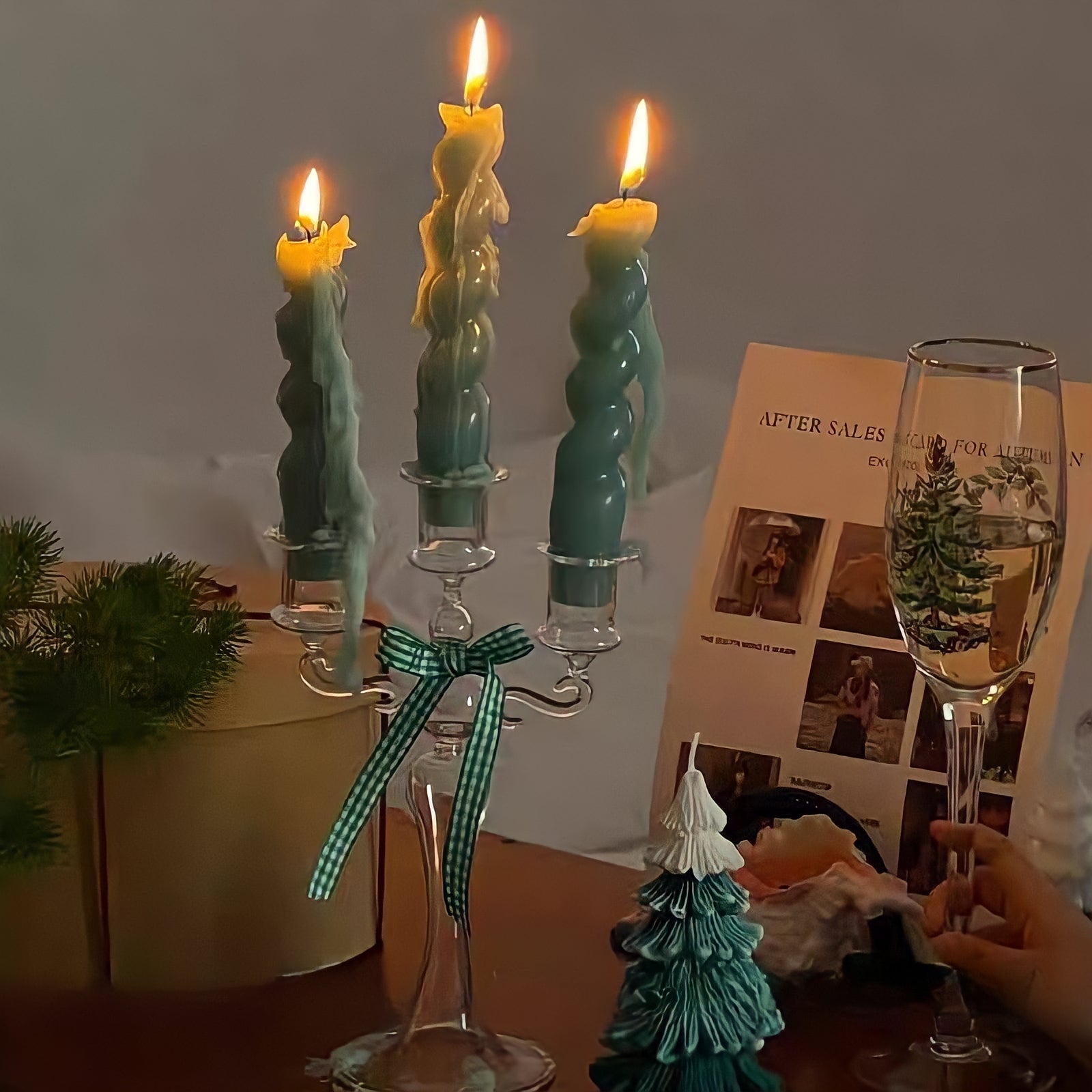 Christmas Glass Candle Holders