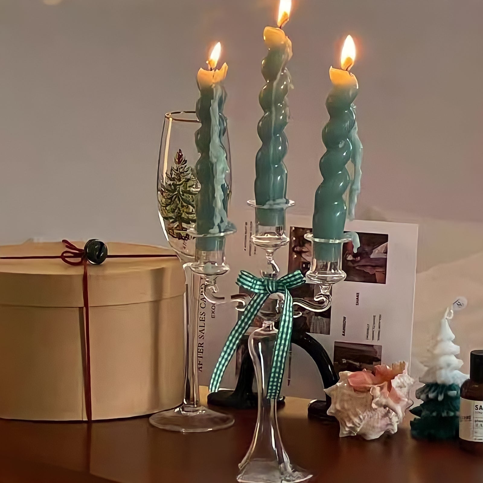Christmas Glass Candle Holders