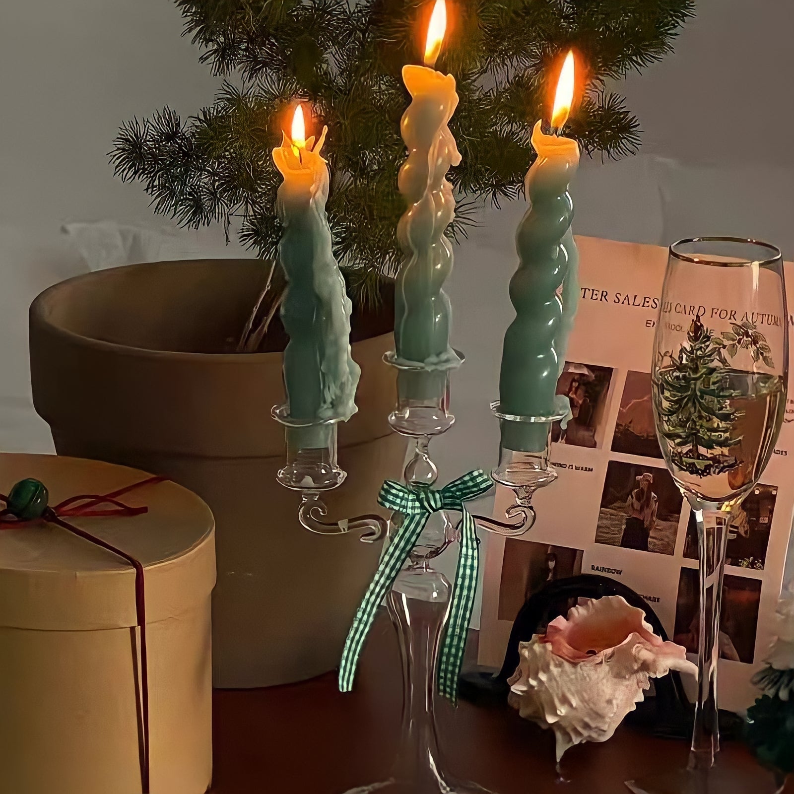 Christmas Glass Candle Holders