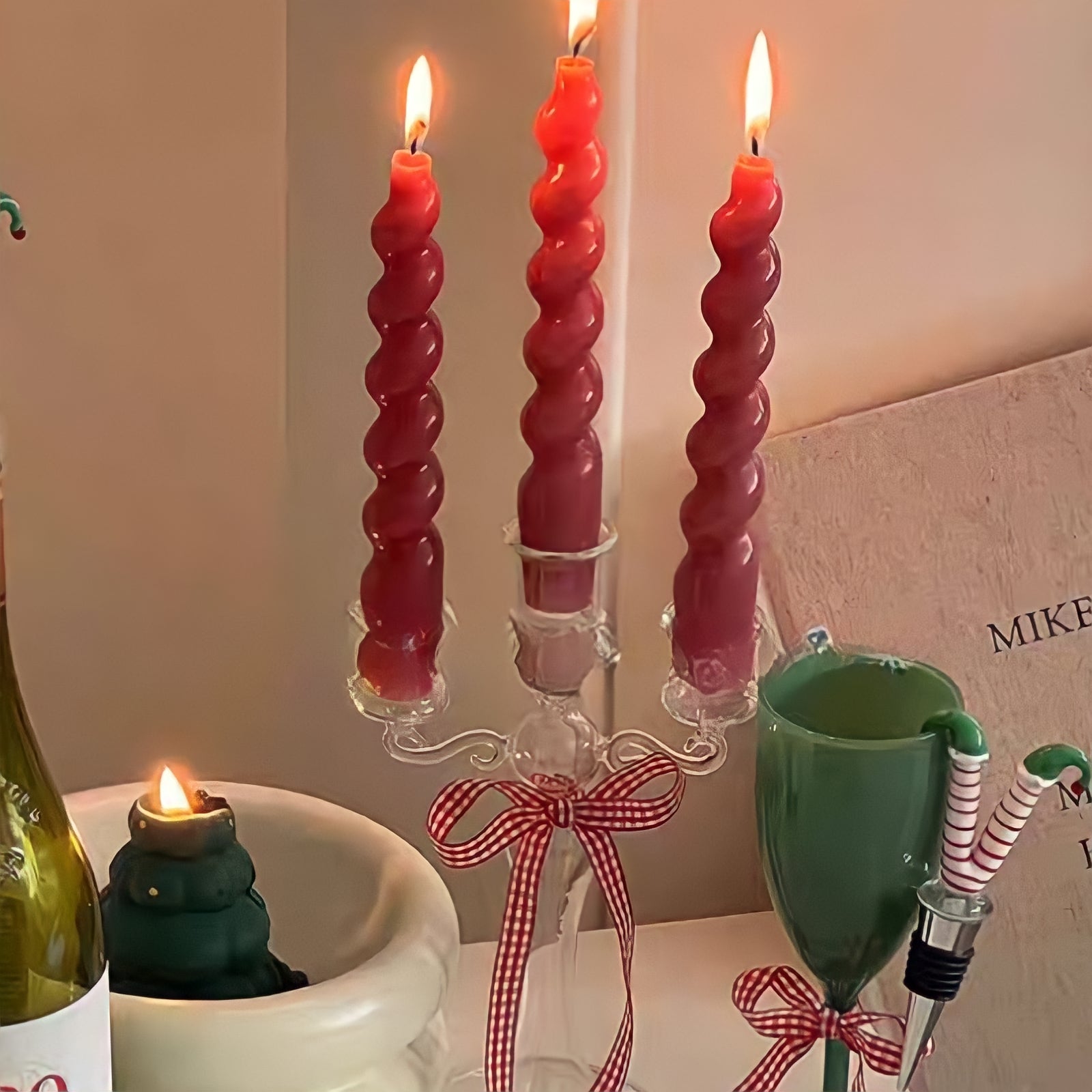 Christmas Glass Candle Holders