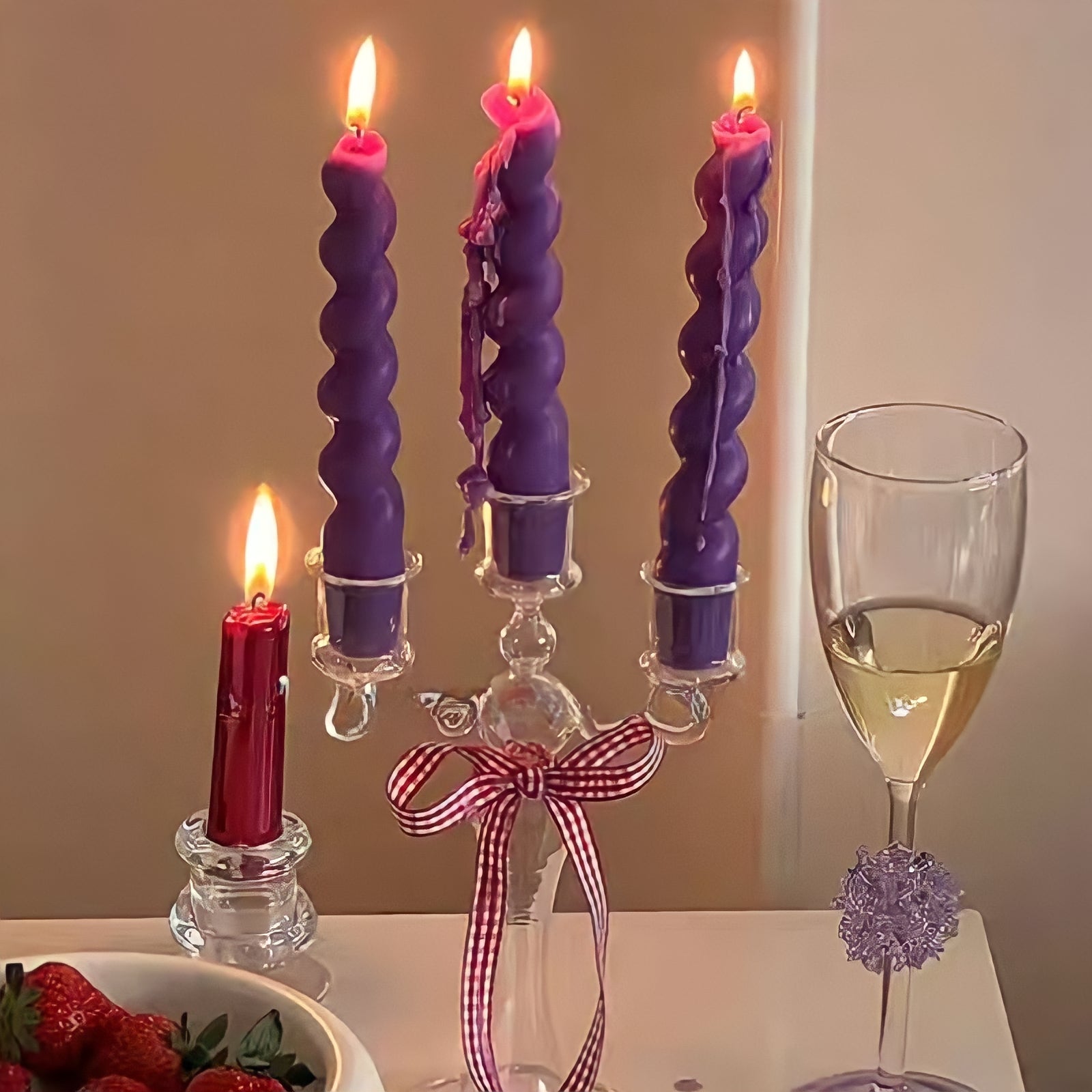 Christmas Glass Candle Holders