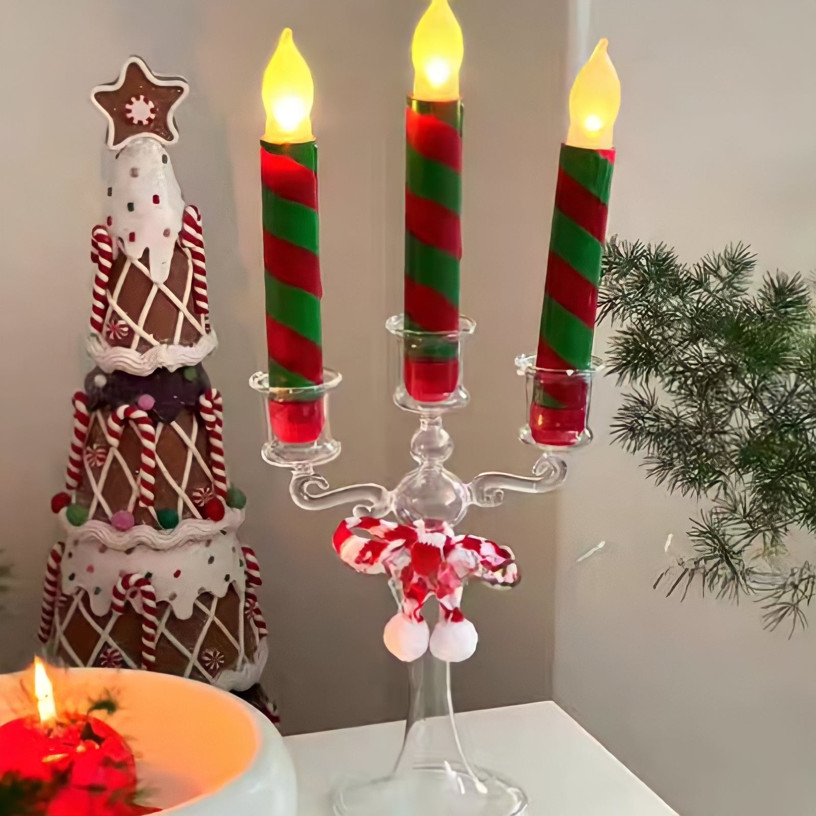 Christmas Glass Candle Holders