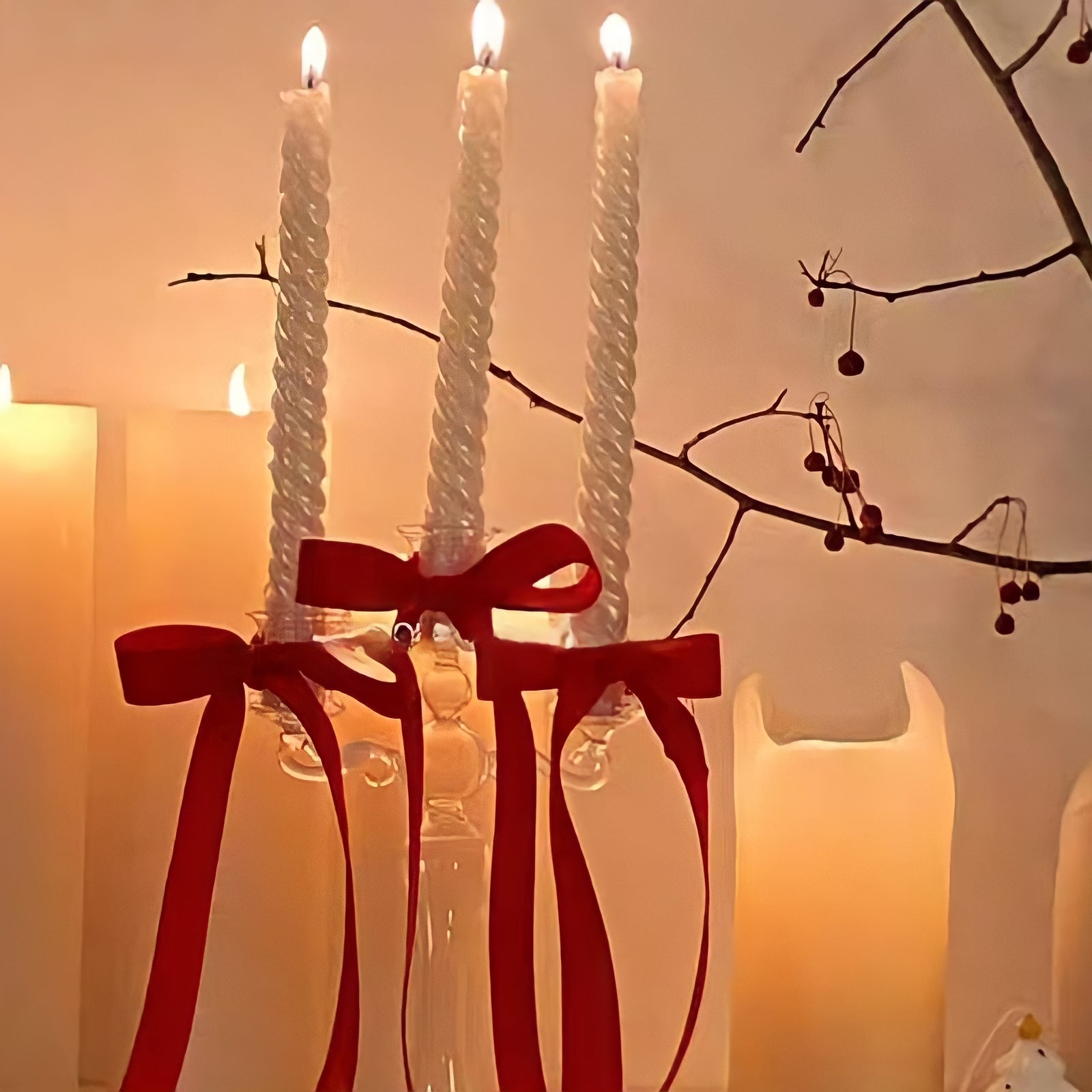 Christmas Glass Candle Holders