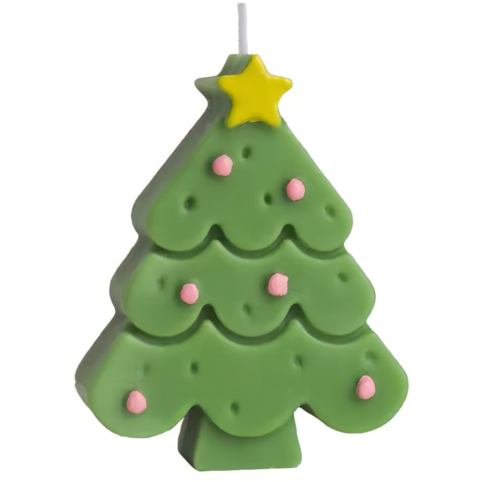Macaron-colored Christmas tree candle