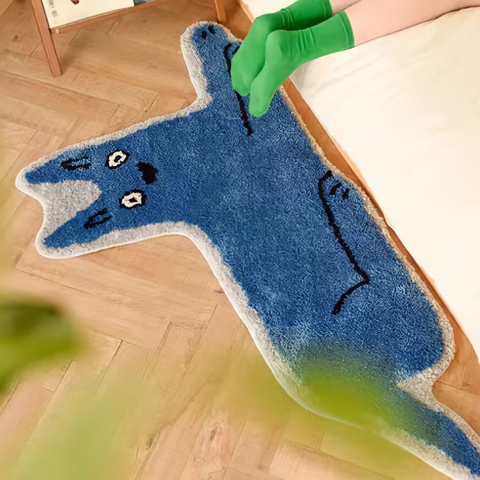 Animal illustration rug mat