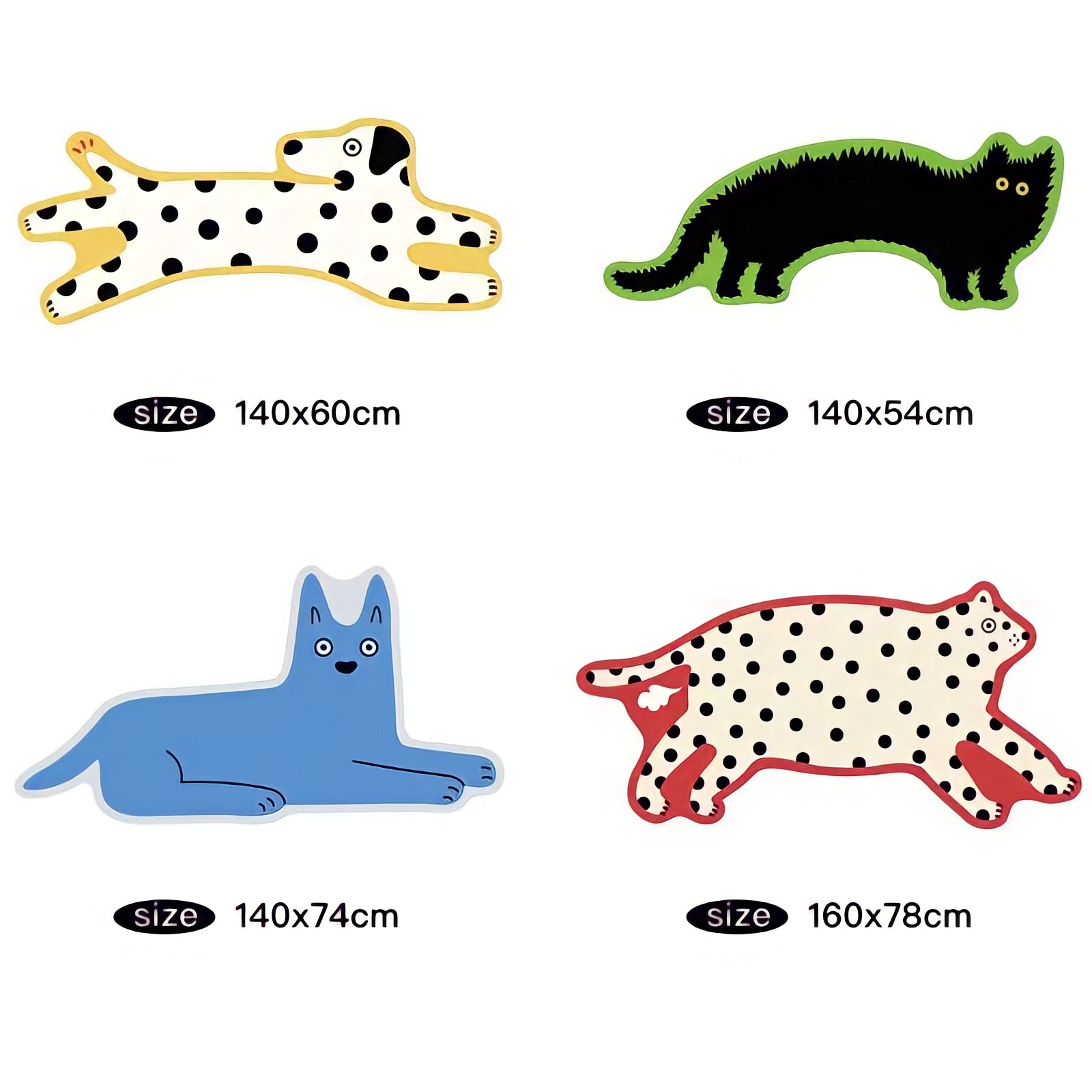 Animal illustration rug mat