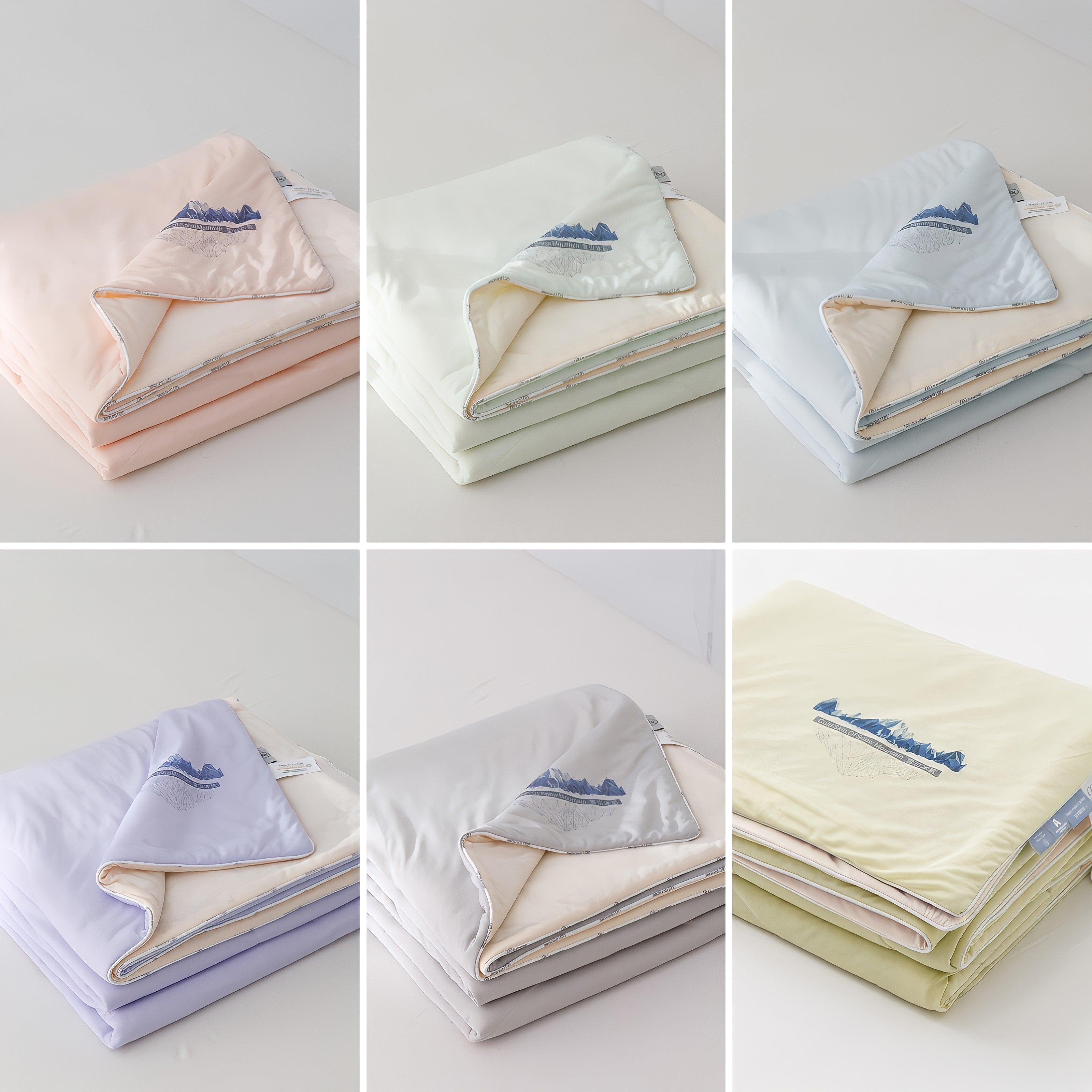 Snow Mountain Mugwort Fiber Mix Cooling Blanket Blue